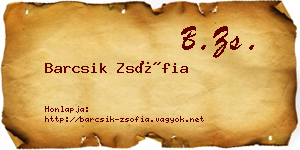 Barcsik Zsófia névjegykártya