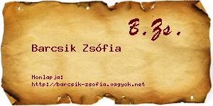 Barcsik Zsófia névjegykártya